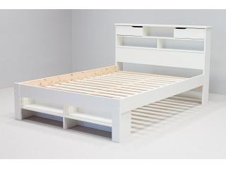 4ft6 White Multi Storage Wooden Bed Frame with optional Under bed storage drawer